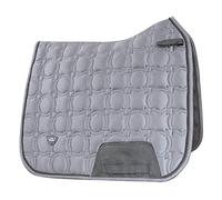 WOOF WEAR VISION DRESSAGE SADDLE CLOTH - Luxurious Satin Quilted Fabric (Brushed Steel)