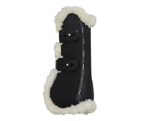 Woof Wear Vision Elegance Tendon Boot for Horses Black/Faux Sheepskin - Small/Medium