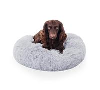 Woof & Whiskers Small Donut Dog Bed Light Grey Small Puppy Bed 50cm Calming Cat Beds For Indoor Cats Donut Cuddler Cat Basket Bed With Non Slip Base Machine Washable (Light Grey, 50cm)