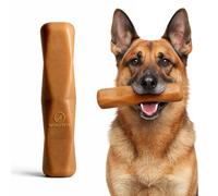 WoofBite Virtually Indestructible Dog Stick Toy - Natural Series - Lifetime Replacement - Durable Chew Toy for Aggressive Chewers - Safe Non-Toxic Natural Rubber - Chew, Tug & Fetch - Med/Large, 8”x2”