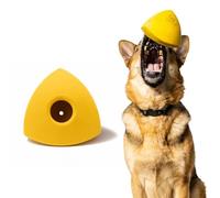 WoofBite Virtually Indestructible Pyramid Dog Toy - Lifetime Replacement - Tough, Durable Chew Toy for Aggressive Chewers - Safe Non-Toxic Natural Rubber - Chew, Tug, Fetch - Med/Large Breed - 5"x4"