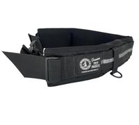Woofers and Whiskers Hands-Free Dog Leash Belt, Heavy Duty 1000D Cordura Outer Belt, Breathable Mesh Interior, Hi-Viz Strip, 2 D-Rings - Made in The USA (Medium - 32"-34")