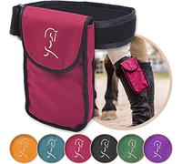 Woofhoof Equestrian Cell Phone Holder, XL Burgundy On The Calf/Leg Band Holster - Perfect Horse Accessories, Universal Fit, Padded Strap, Magnetic Closure, Made of Durable Nylon, Machine Washable