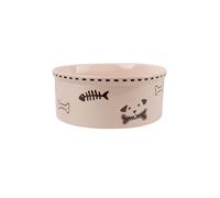 Woofinpets Ceramic Dog Bowl 55oz Heavy Duty Pet Food and Water Bowl for Medium Large Dogs Non Slip Weighted Dog Dish with Cute Bone and Fish Design Easy to Clean