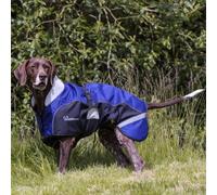 Woofmasta Waterproof Dog Coat - Breathable Fleece Lined - 600 Denier Rip-Stop - Reflective Details & Adjustable Belly Strap - Harness Hole & Elastic Leg Straps - Machine Washable - 20