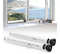 WooFog(Short)Security Bars for Sliding/Vertical Window, Adjustable Window Jammer Bars Security Inside,(Small)Window Guards for Home Security, 11" to 18" Anti Theft Window Safety Lock Bar -White 2 Pcs