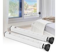 WooFog(Short)Window Security Bar Adjustable, Window Bars Security Inside, Window Lock Bar for Horizontal Sliding Windows, Window Locks for Up and Down Windows, Extends Form 11" to 18" (White-2 Pcs)