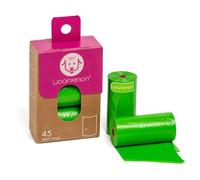 Woofpanion Improved Dog Poop Bags - Extra Strong Leak Proof Waste Bags Made from Recycled Plastic Unscented Refill Rolls for Easy Cleanup 3 rolls | 45 bags