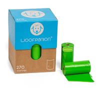 Woofpanion Improved Dog Poop Bags - Extra Strong Leak Proof Waste Bags Made from Recycled Plastic Unscented Refill Rolls for Easy Cleanup 18 rolls | 270 bags