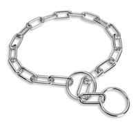 Woofuu Silver Ellipses Link Chain Dog Collar - Heavy Duty Seamless Welding Strong Stainless Steel Chain Fur Saver Dog Training Collar | No-Pull Slip Chain for Medium Large Dogs for Easy Control