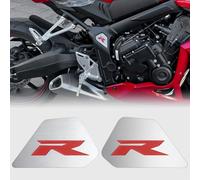 WOOGA Motorcycle Body Frame Filler fit for Ho&n&da CBR 650R CB650R 2019-2025 Frame Side Panel Cover Trim Covers Stainless Steel Badge Decoration Cover CBR 650 R Type R Emblem (Red)