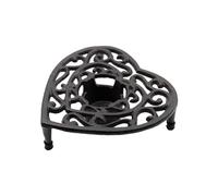 Woogim 1 Pcs 6.5"" Cast Iron Teapot Heater Pot Trivet Decorative Stands for Pots & Hot Dish & Teapots, Heart-shaped, JY1735