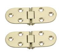 Woogim 2 PCS 3.2x1.2 Inch Brass Butler Tray Hinge,Round Edge Sewing Machine Table Hinge,180 Degree Folding Flip Top Hinge for Table Cabinet Closet Door Furniture