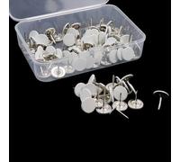 Woogim Upholstery Tacks,100 PCS Sofa Thumb Tacks Furniture Tacks Nails for Upholstery Decorative,Upholstery Pins, Upholstery Nails,Tacks for Furniture(Flat White)