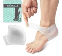 WOOHEALTH Silicone Heel Protectors for Cracked Heels, 4PCS Gel Blister Prevention for Boots, Gel Heel Cups for Plantar Fasciitis and Achilles Tendonitis Heel Pain Relif for Men and Women (Clear)