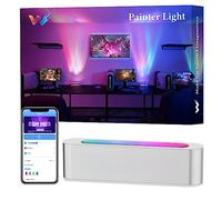 woohlab Smart Light Bar,RGBICW Color Changing Ambient Lighting w/Scene & Music Mode,Sync w/Music,Smart APP Control,DIY Colors,Gaming Lights Bedroom,Home,Party,Gaming Room-1 Pack,Silver (WL001)