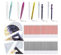 Woohome 108 PCS Pen Shape Resin Mould and Ruler Epoxy Resin Molds Set, 5 PCS Ballpoint Pen Molds for Epoxy Resin with Ballpoint Refill Pens, 3 PCS Ruler Silicone Casting Molds for DIY Craft
