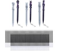 Woohome 108 PCS Pen Shape Resin Mould Set Included 3 PCS Magic Pen Casting Silicone Muolds with 100 PCS Black Ballpoint Refill Pens and 5 PCS Plastic Droppers for Making Resin Moulds