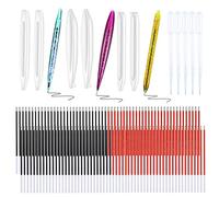 Woohome 111 PCS Pen Molds Epoxy Resin Molds, 6 PCS Pen Resin Silicone Molds with 100 PCS Black and Red Ballpoint Refill Pens and 5 PCS Plastic Droppers for DIY Resin Crafts Making