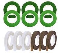 Woohome 12 Roll Florist Stem Wrap, 12mm Width Floral Bouquet Tape, 90 Feet/Roll