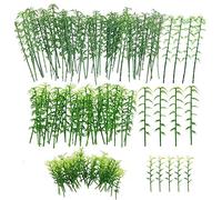 Woohome 120 PCS Model Bamboo Trees, 3 Size Green Plastic Bamboo Trees for Home Decoration, Miniature Landscape, Landform Diorama Project (3.1 inch - 4.7inch)