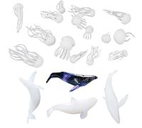 Woohome 20 PCS 3D Mini Jellyfish Mini Whale Resin Mould Filler Resin Casting Moulds Fillers, 3D Resin Filler Art Craft Supplies Epoxy Moulds for Jewelry Making Supplies, Art Resin Crafts DIY