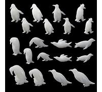 Woohome 20 Pieces Silicone Resin Mold 3D Resin Filler 3D Mini Plastic Penguin Resin for DIY Crafts Jewelry