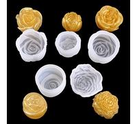 Woohome 3D Silicone Molds - 5-Piece Rose & Daisy Resin Moulds for Jewelry, Soap & Candle Making