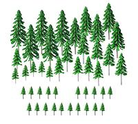 Woohome 45 PCS Model Tree Miniature Train Scenery Plastic Trees for Projects, Woodland Scenics DIY Crafts Landscape Building Office Home Sand Table Decor, 2 Inch ~ 5.9 Inch