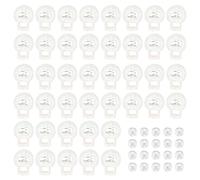 Woohome 50 PCS Cord Lock with 20 PCS Round Beads, DIY Plastic Spring Toggle Stopper Plastic Cord Lock End Transparent Drawstring Rope Cord Locks for Drawstrings Use in Shoelace, Bags, Clothing