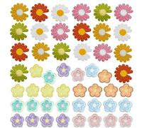 Woohome 50 PCS Flower Patch Sticker Daisy Flower Sewing on Patches Iron on Patches Appliques for Clothing Jeans and DIY Repair