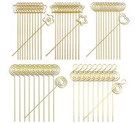 Woohome 50 PCS Metal Wire Picture Holder Gold 5 Shape Wire Clip Table Card Note Memo Holder for Birthday Party Office Cake Topper DIY Accessories