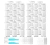 Woohome 50 PCS Silicone Measuring Cups for Resin, 100 ml Non-Stick Mixing Cups Silicone Cups with Plastic Droppers for Casting Moulds, Epoxy Resin Mixing, Jewelry Making