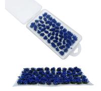 Woohome 53 Pcs DIY Miniature Flower Cluster Flower Vegetation Groups Cyan Static Grass Tufts for Train Landscape Railroad Scenery Sand Military Layout Model Miniature Bases and Dioramas