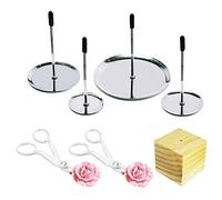 Woohome 7 PC Nails Cake Decorating Tool Kit: 4 Sizes of Cake Flower Nail, 2 Flower Lifters, 1 Wood Holder