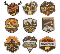 Woohome 9 PCS Camping Theme Iron on Patches Mountain Adventure Outdoor Embroidered Patches Decoration for Clothes, Jackets, Jeans, Backpacks