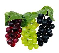 Woohome Artificial Grapes Set, 3 Pack Simulation Hanging Ornaments for Wedding Party Home Decoration Photo Props