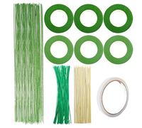 Woohome Floral Stem Arrangement Tools Kit with Wire Cutter Green Floral Tapes Gauge Green and Dark Brown and White Floral Stem Wire and Gauge Paddle Wire for Bouquet Stem Wrap Florist (Green)