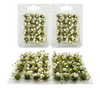 Woohome Flower Cluster Flower Vegetation Groups Grass Tufts Miniature Static Scenery for DIY Architecture Building Model Railway Train Diorama Garden Scenery Landscape Layout (Gardenia, White)