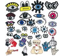 Woohome Iron on Patches Hands Sew On Patches Embroidered Appliques Sticker Patches for Jackets Hat Clothing Bags (Style 1)