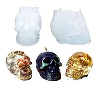 Woohome Silicone Skull Moulds - 2 PCS Skull Storage Jars for Resin & Epoxy, Jewelry Container Box, Home Decoration