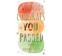 Woohoo Congrats You Passed Your Driving Test Bold Text Design Greeting Card