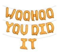 Woohoo You Did It Balloon Banner, We are So Proud of You, Congrats Grad 2025, 2025 Graduation Party Decorations (WOOHOO YOU DID IT Orange)