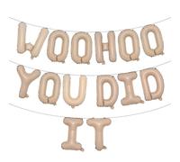 Woohoo You Did It Balloon Banner, We are So Proud of You, Congrats Grad 2025, 2025 Graduation Party Decorations (WOOHOO YOU DID IT Caramel)