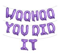 Woohoo You Did It Balloon Banner, We are So Proud of You, Congrats Grad 2025, 2025 Graduation Party Decorations (WOOHOO YOU DID IT Purple)