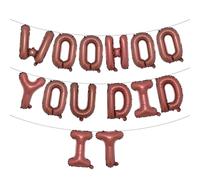Woohoo You Did It Balloon Banner, We are So Proud of You, Congrats Grad 2025, 2025 Graduation Party Decorations (WOOHOO YOU DID IT Chocolate)