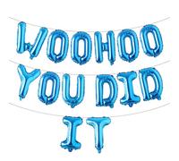 Woohoo You Did It Balloon Banner, We are So Proud of You, Congrats Grad 2025, 2025 Graduation Party Decorations (WOOHOO YOU DID IT Blue)