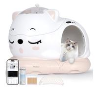 WOOHULOO Cat Litter Tray Self-Cleaning, 80 L Large XXL Self-Cleaning Cat Litter Tray with 24 Sensors, Double Deodorisation, App Control, Super Quiet Electric Cat Litter Tray for Multiple Cats