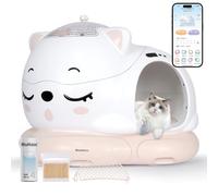 WOOHULOO Self Cleaning Cat Litter Tray,with AI & 24 Sensors,Extra Large 80L,for Large Cats & Multiple Cats, 360° Odour Control, Low-Entry Design, Quiet Motor, APP Control (White)