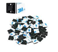 woojfcang 100 Pcs 1.1" Cable Tie Bases Pads Holders, Black Cable Tie Mount Strong Self Adhesive Wire Tie Base Holder Multi-Function Sticky 3M Cable Management Clips,Cable Tidy Clips for Home Office